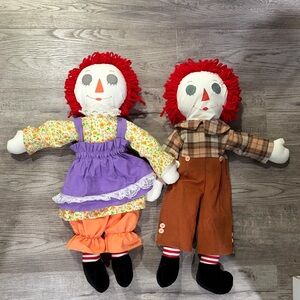 Handmade Raggedy Anne and Andy Dolls